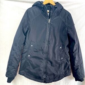 Q/S By S Oliver Black Hooded Quilted Jacket Men Size Medium Outdoor Casual